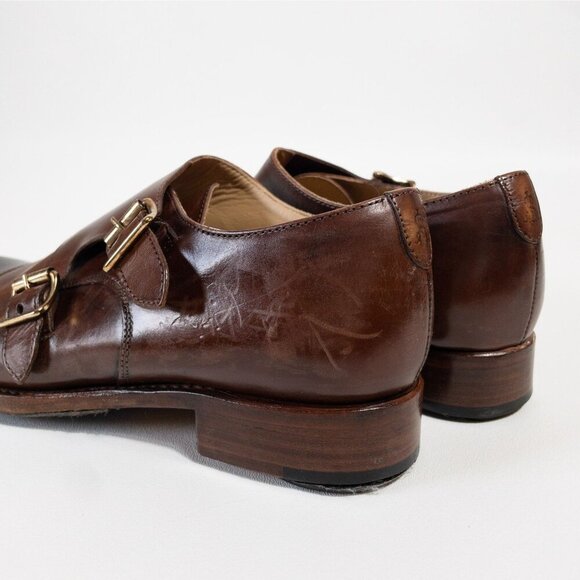 The Office Of Angela Scott Mr. Colin Double Monkstrap Loafers SZ US 8 Leather - Picture 11 of 16
